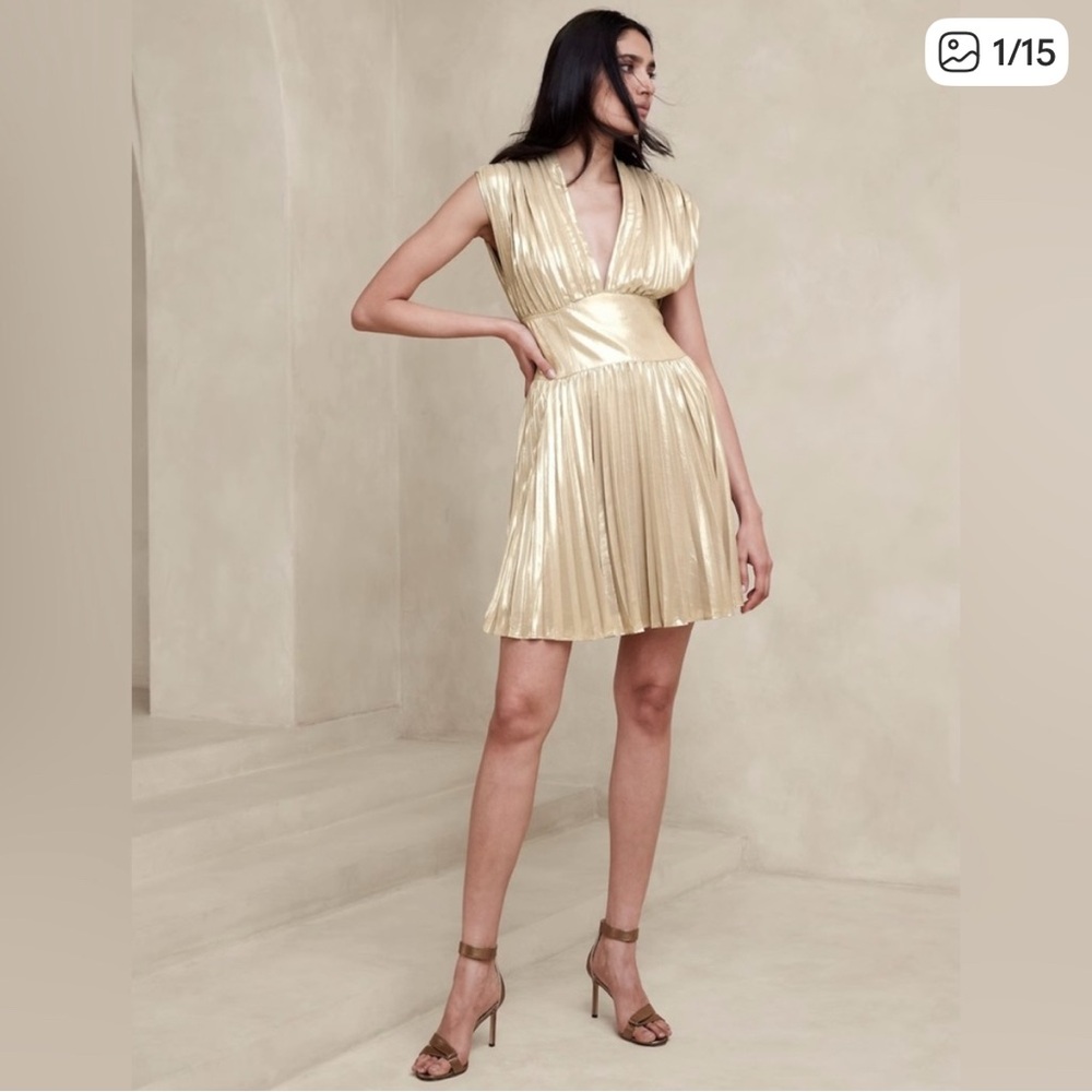 Banana Republic Gold Mini Dress